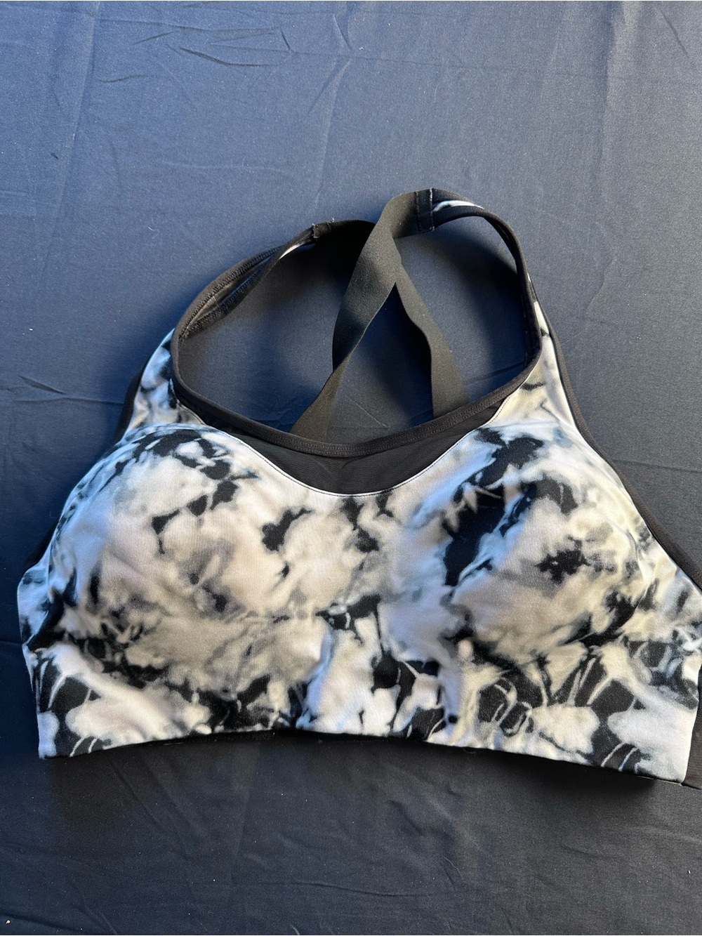PINK Victoria's Secret Black & White Tie-Dye Sports Bra